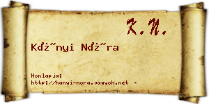 Kányi Nóra névjegykártya