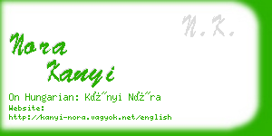 nora kanyi business card